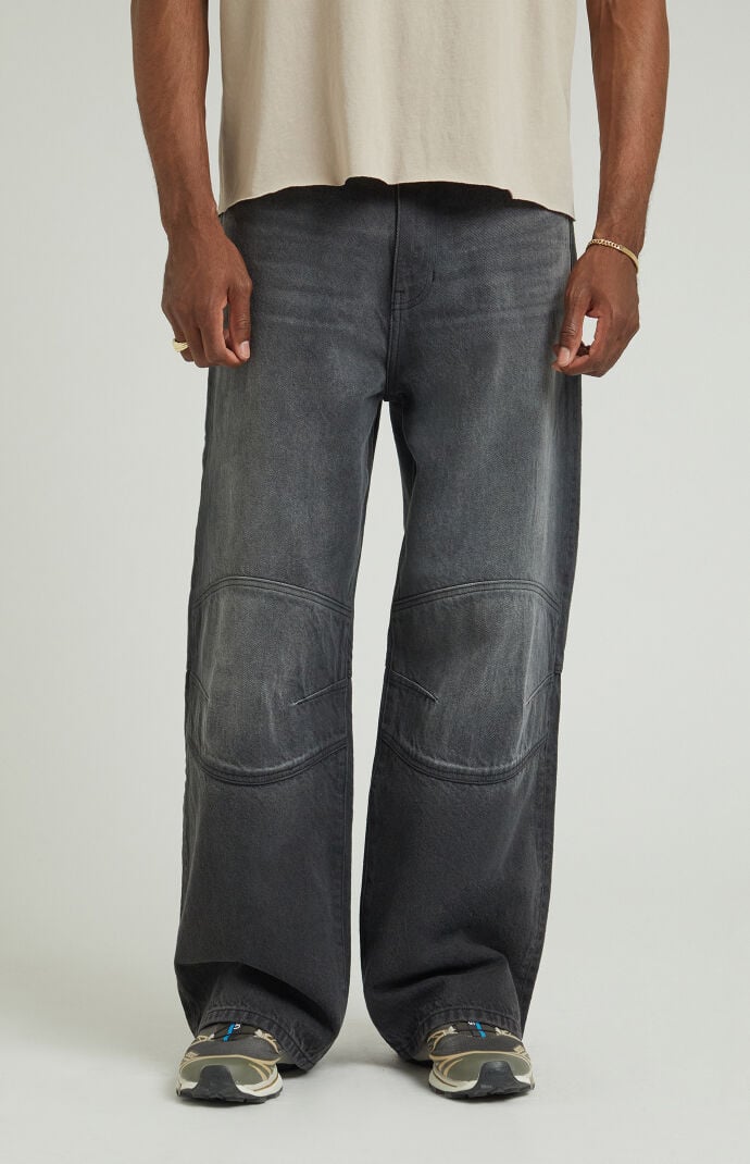 【関税&送料込】Palm Angels Baggy Jeans With Jungle Insert Baggy Jeans for Women Emo Grunge Wing Print Wide Leg Denim
