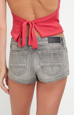 Tatum Ultimate Low Rise Jean Micro Shorts Stretch Gray image number 2