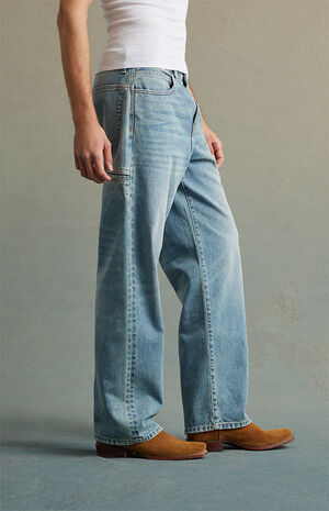 Tinted Light Indigo Baggy Jeans image number 3