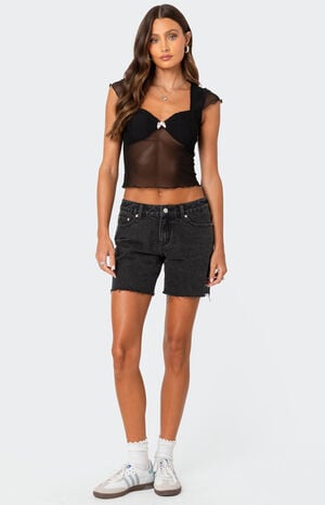 Tomboy Low Rise Denim Shorts image number 1