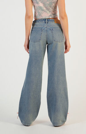 Casey Low Rise Baggy Jeans Side Stripe Bows image number 4