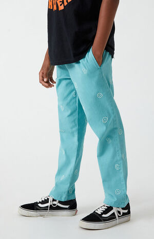 Smiley Embroidered Straight Leg Pants image number 3