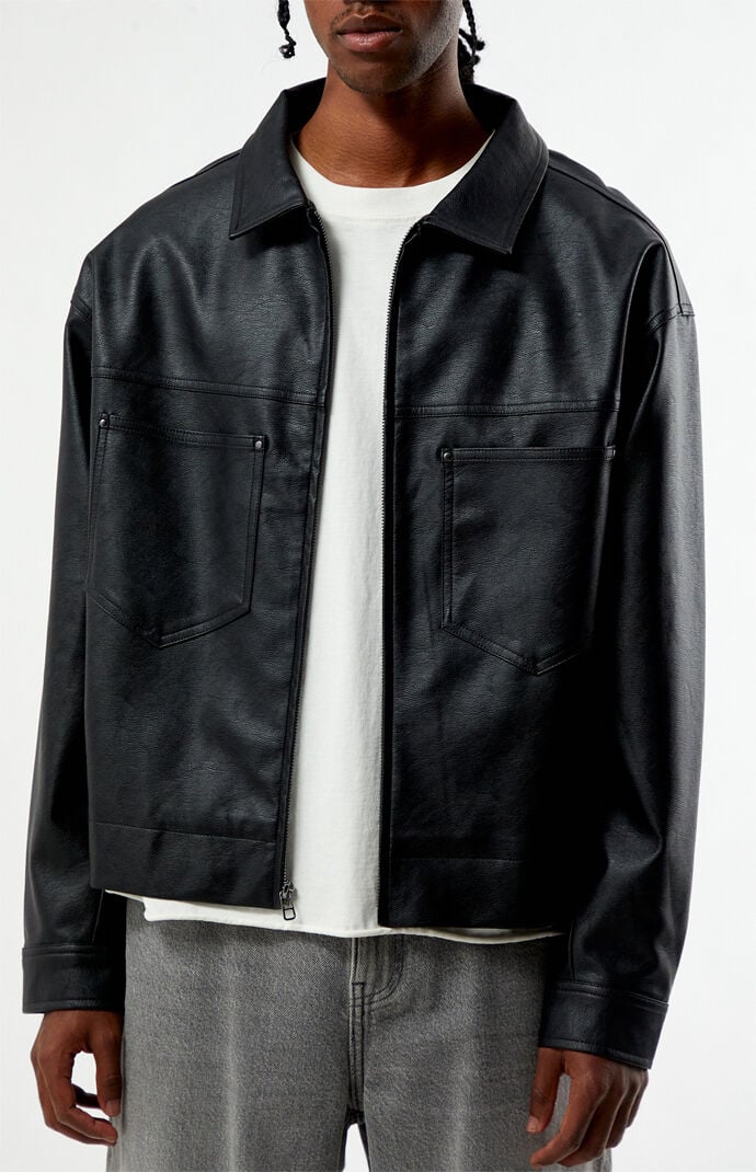 Pacsun Black Faux Leather Billie Gas Jacket