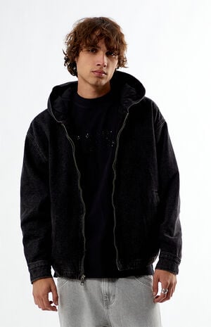Black Wash Hooded Jacket