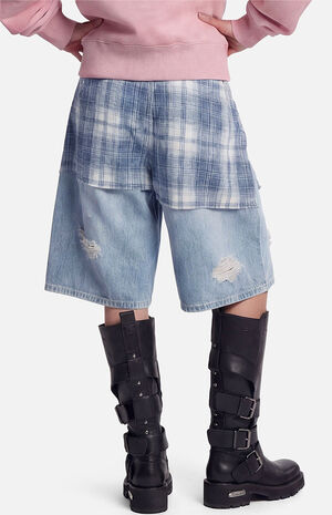 Plaid Panel Chain Jorts image number 3