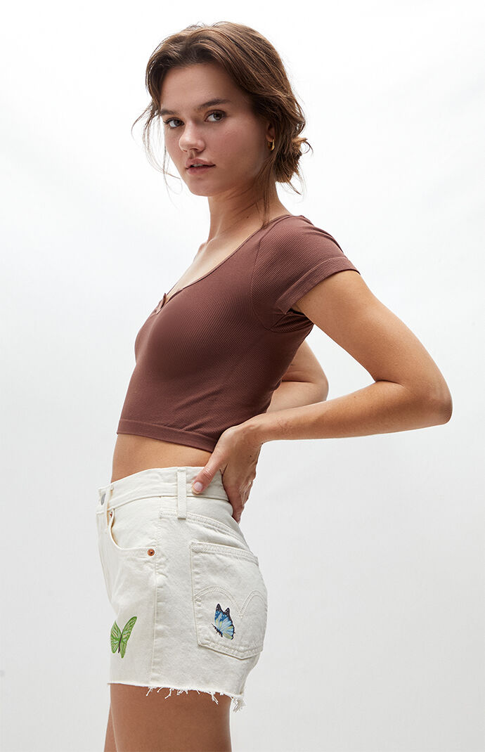 Levi's Women's 501 Give Me Butterflies High-Rise Denim Shorts