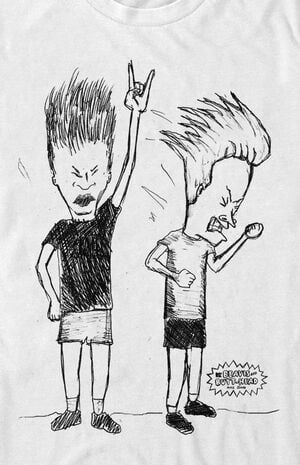 Fifth Sun Beavis And Butthead Rock Sketch T-Shirt | Pacsun