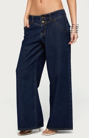Petite Meredith Low Rise Wide Leg Jeans image number 2