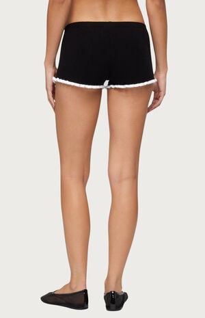 Saffra Contrast Ruffle Knit Shorts image number 3