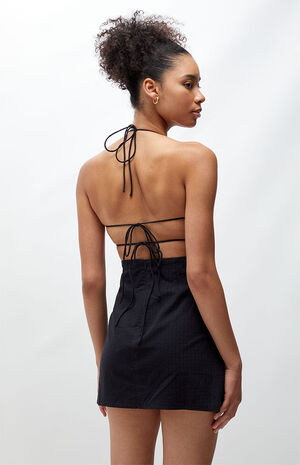 Woven Tie Back Mini Dress image number 4