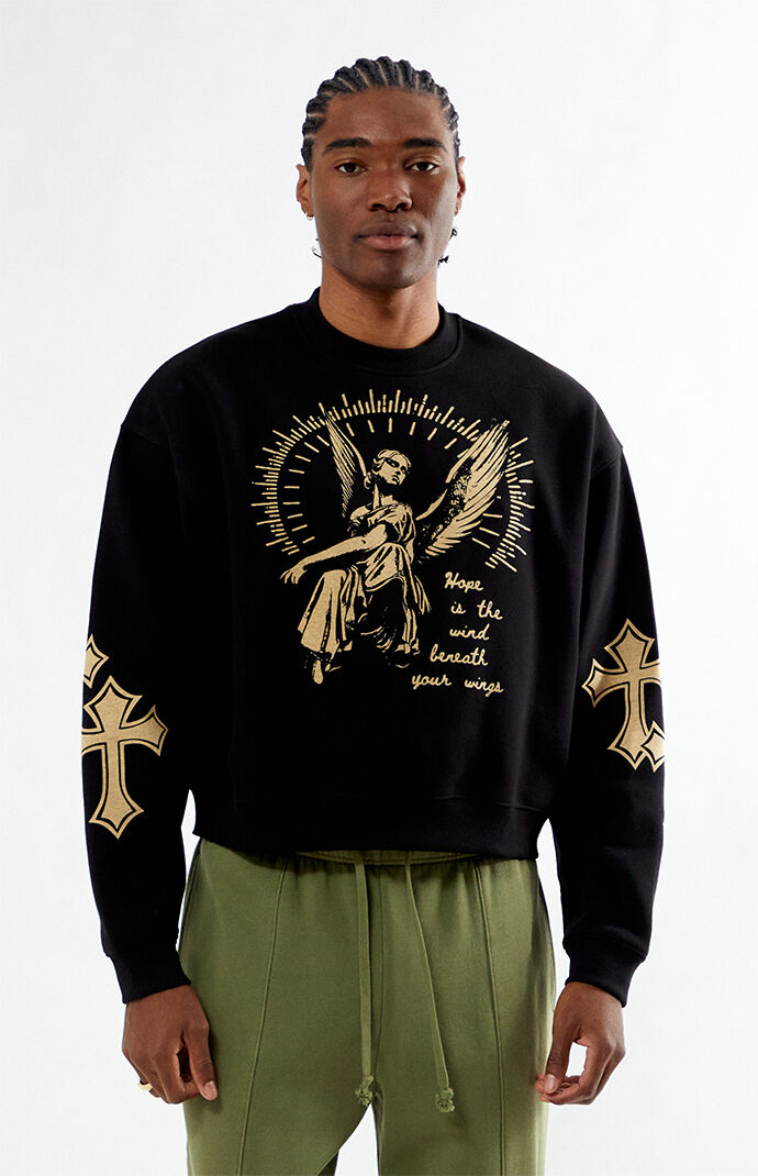 Pacsun Hope Cropped Crew Neck Sweatshirt