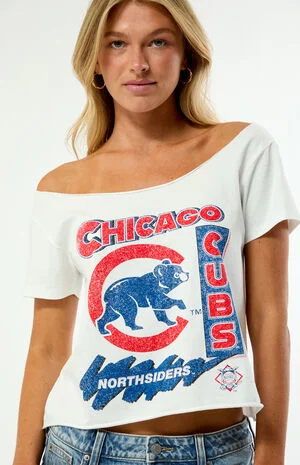 x MLB Chicago Cubs Off-The-Shoulder T-Shirt image number 5