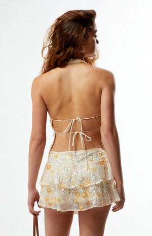 Floral Sequin Mini Skirt image number 5