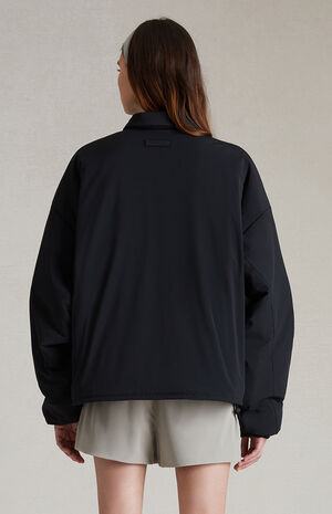 Women's Jet Black Filled Bomber Jacket image number 4