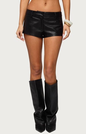 Melaney Faux Leather Micro Shorts image number 1