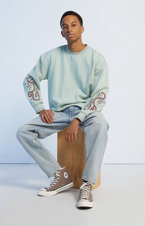 Paisley Embroidered Crew Neck Sweatshirt image number 1