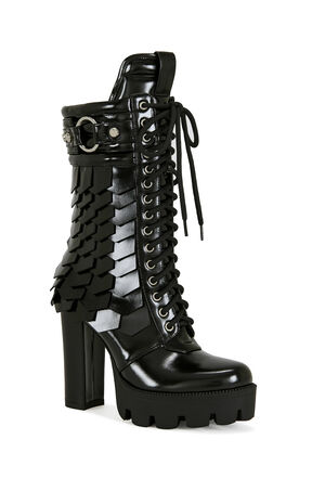 Gernot Black Platform Lace Up Booties image number 2