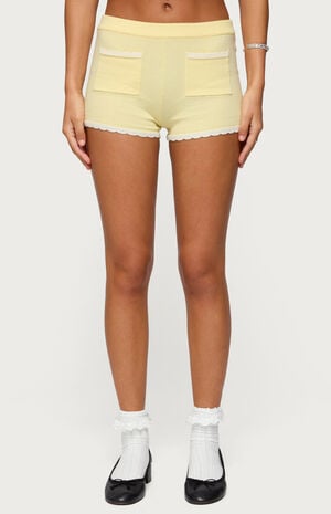 Leila Scalloped Knit Shorts image number 1