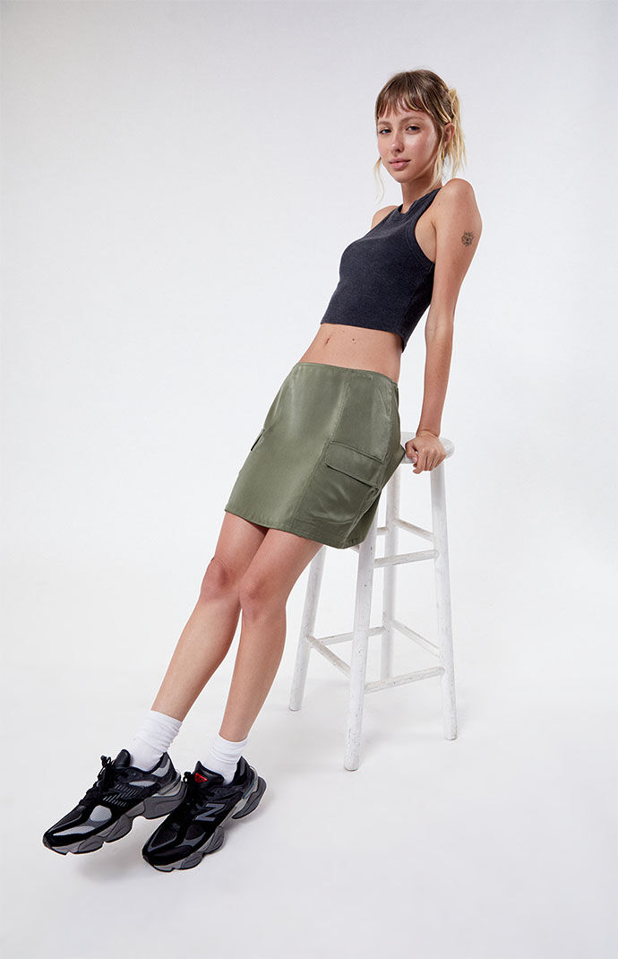 Satin utility skirt shop