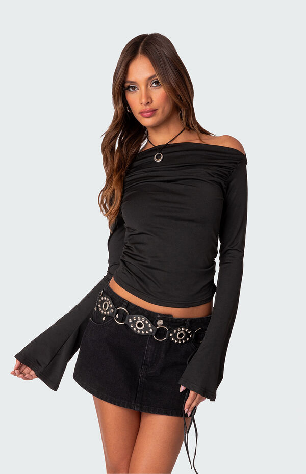 Dana Pleated Top (Black)