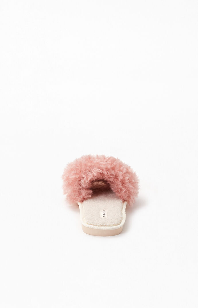Pink Fuzzy Slide Slippers