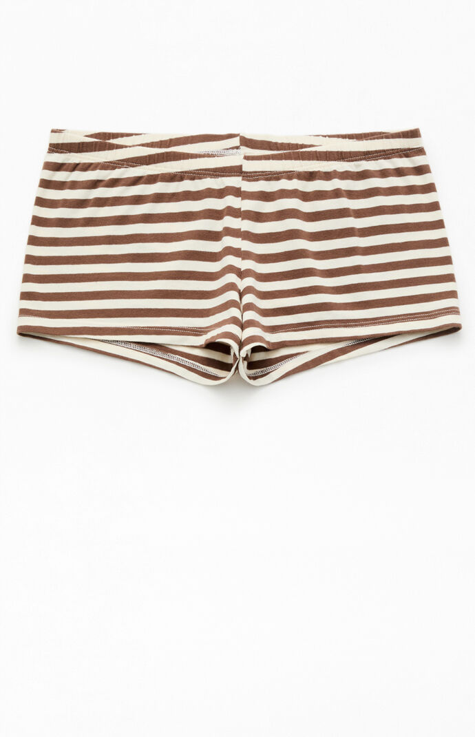 John Galt Brown Striped Boxer Boyshorts