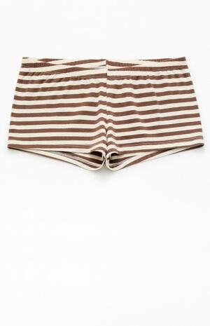 Brown Striped Boxer Boyshorts image number 1