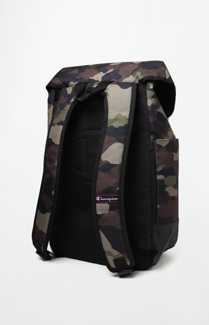 champion top load logo black backpack