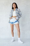 Tie Dye High Waisted Denim Festival Shorts Tie Dye High Waisted Denim Festival Shorts image number null