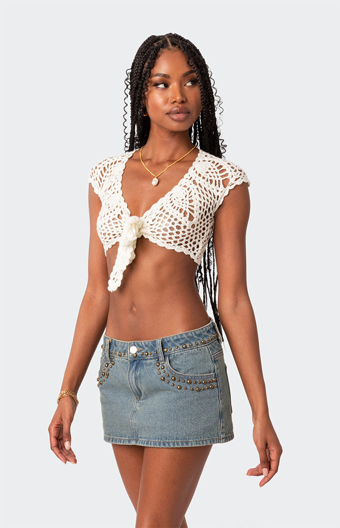 Rocco Tie Front Crochet Top