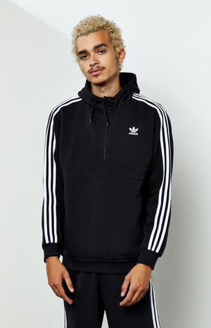 adidas 3-Stripes Quarter Hoodie | PacSun