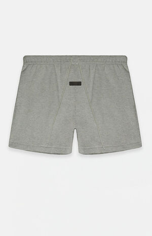Dark Heather Oatmeal Fleece Running Shorts image number 6