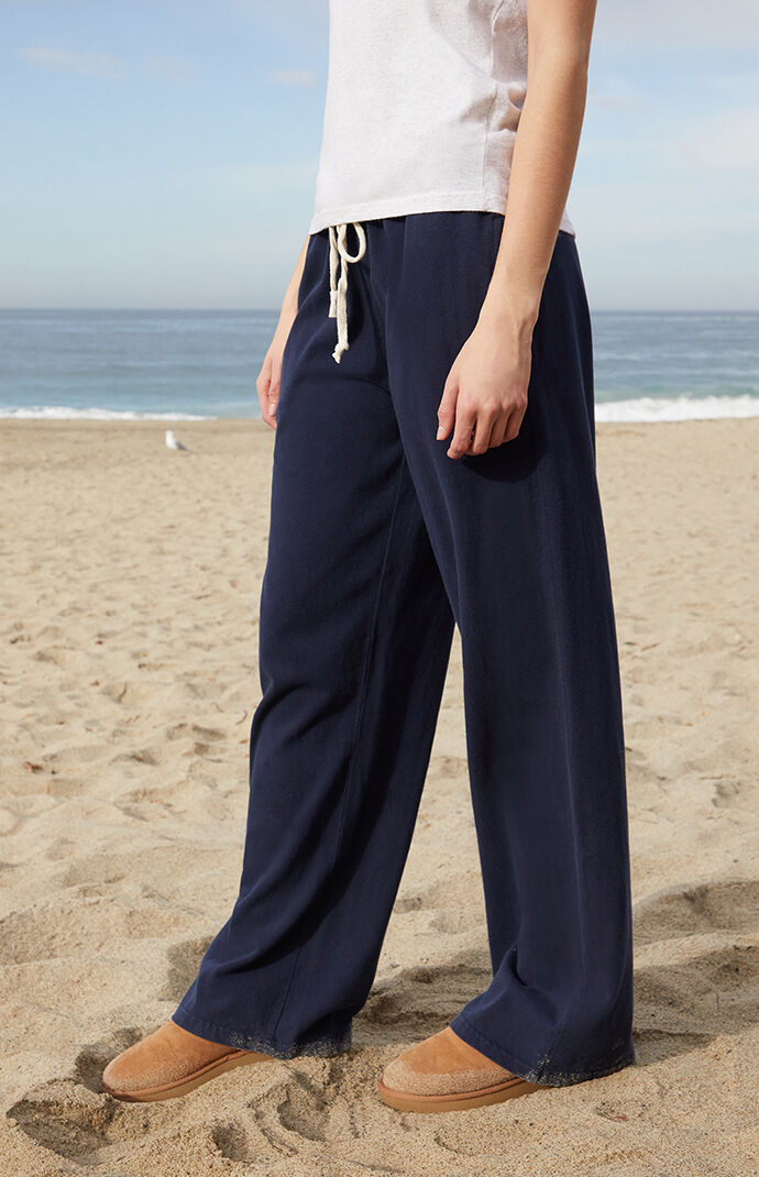 John Galt Navy Anastasia Tie Baggy Sweatpants