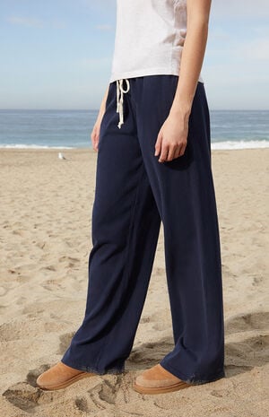 Navy Anastasia Tie Baggy Sweatpants image number 3