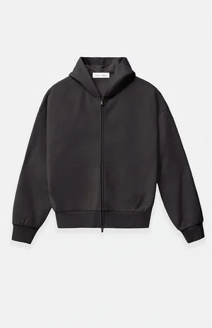 Vintage Black Classic Zip Up Hoodie image number 1