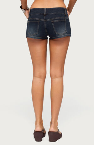 Kelce Belted Micro Jean Shorts image number 3