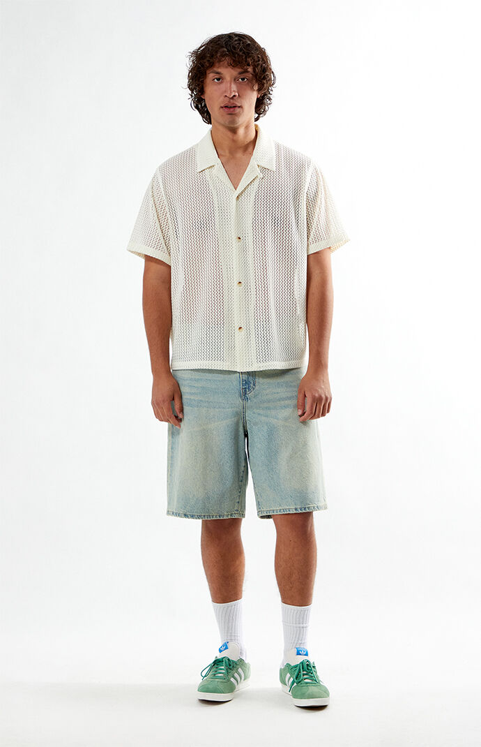 Pacsun Cream Lance Oversized Camp Shirt