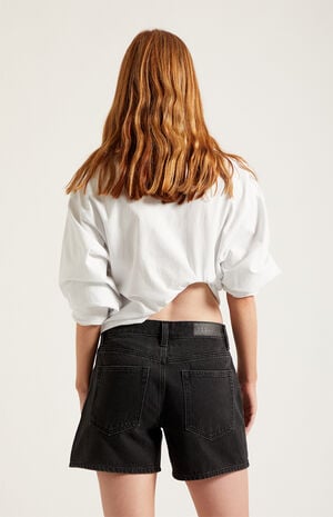 Sophie Denim Mom Shorts Black image number 4