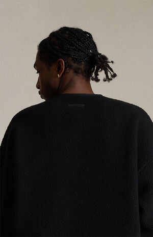 Jet Black Polar Fleece Crew Neck Sweatshirt image number 5