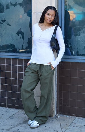 Melange Henley Long Sleeve Top image number 4