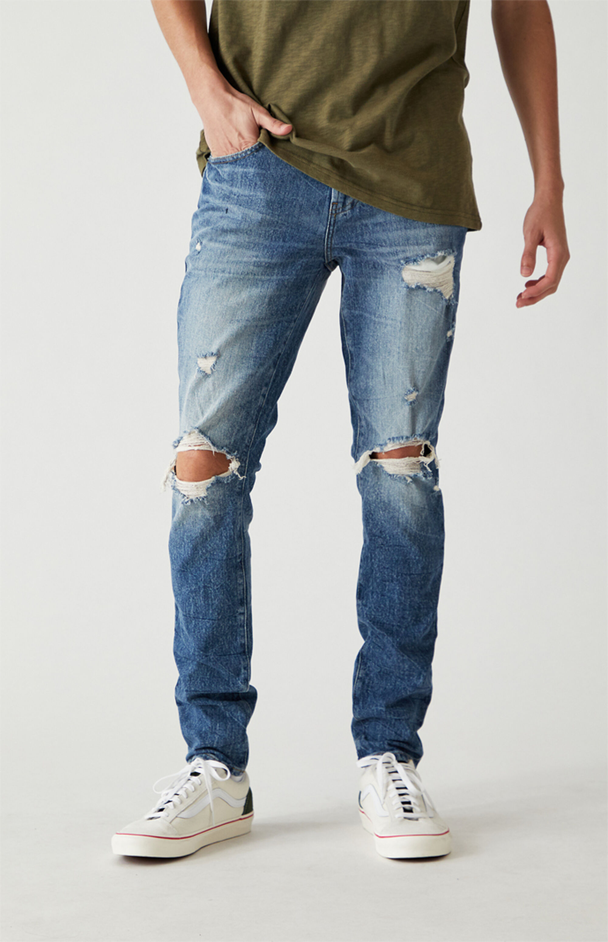 PacSun Medium Ripped Stacked Skinny Jeans | PacSun