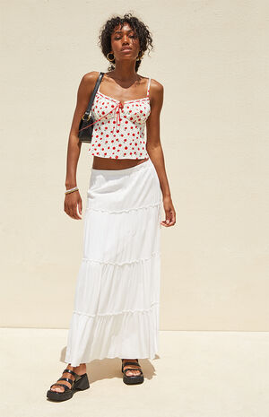 Sage Tie Front Floral Cami image number 4