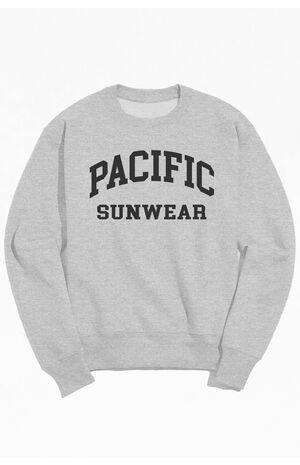 Heather Grey Pacific Sunwear Crew Neck Sweatshirt image number 1