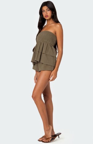 Harleigh Ruffled Linen Look Tube Top image number 4