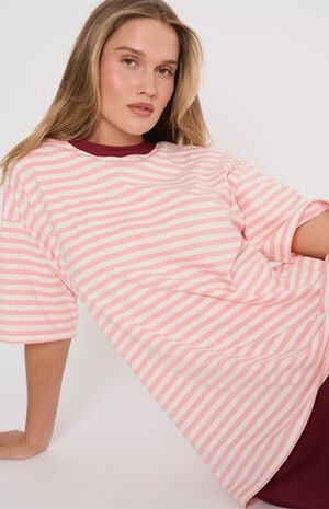 Come As You Are Striped Oversized T-Shirt image number 1