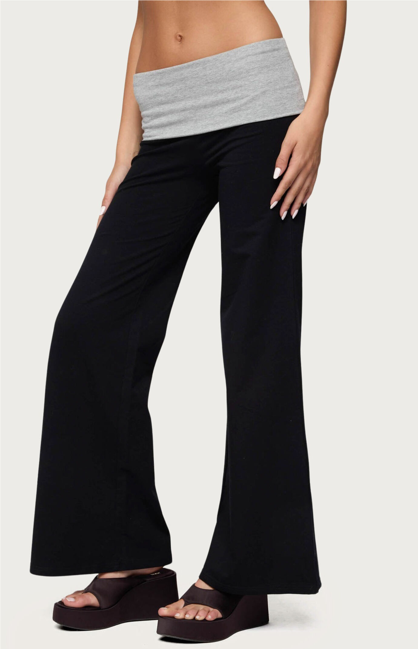 【RECTO】 CONTRAST BACK BANDING WIDE PANTS RECTO. Contrast Back Banding Wide Trousers in Natural | Lyst