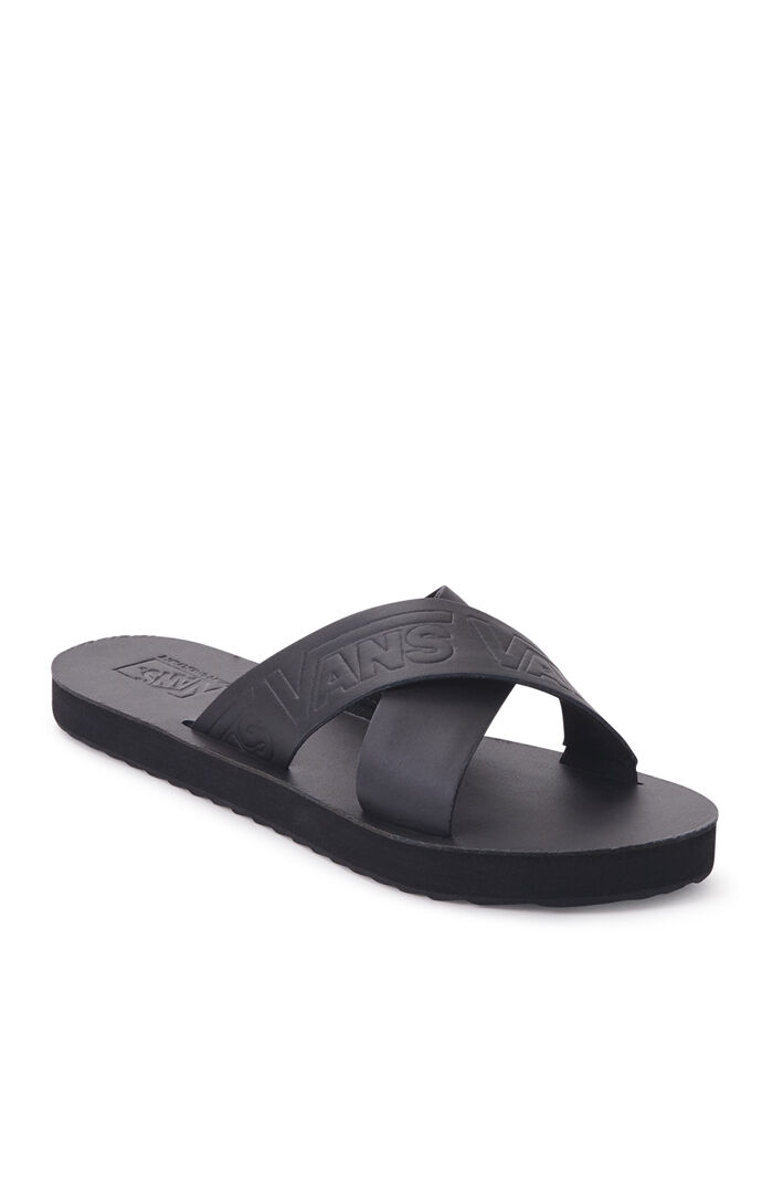 vans black sandals