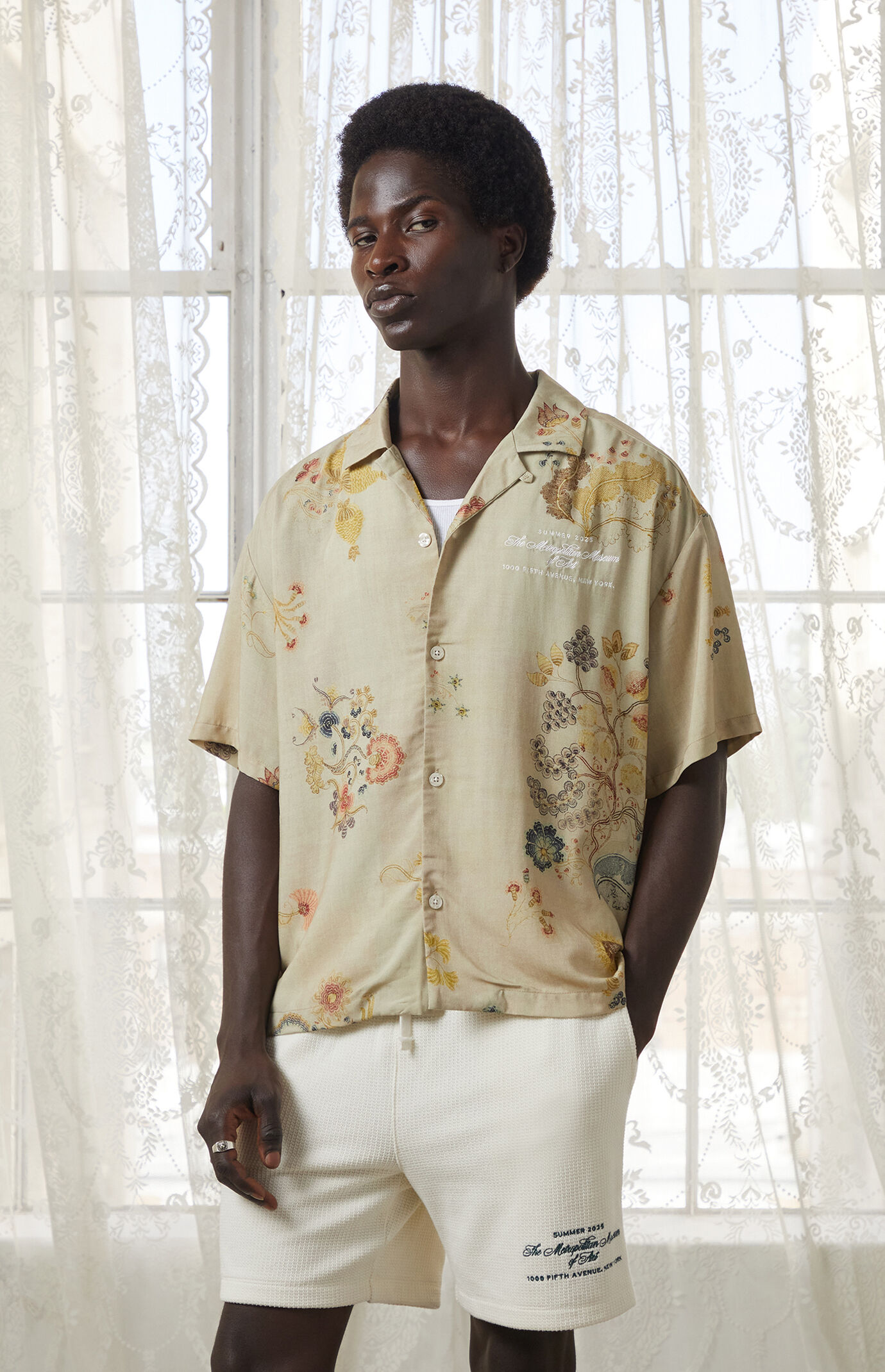 The Met x Pacsun Impresa Cropped Camp Shirt
