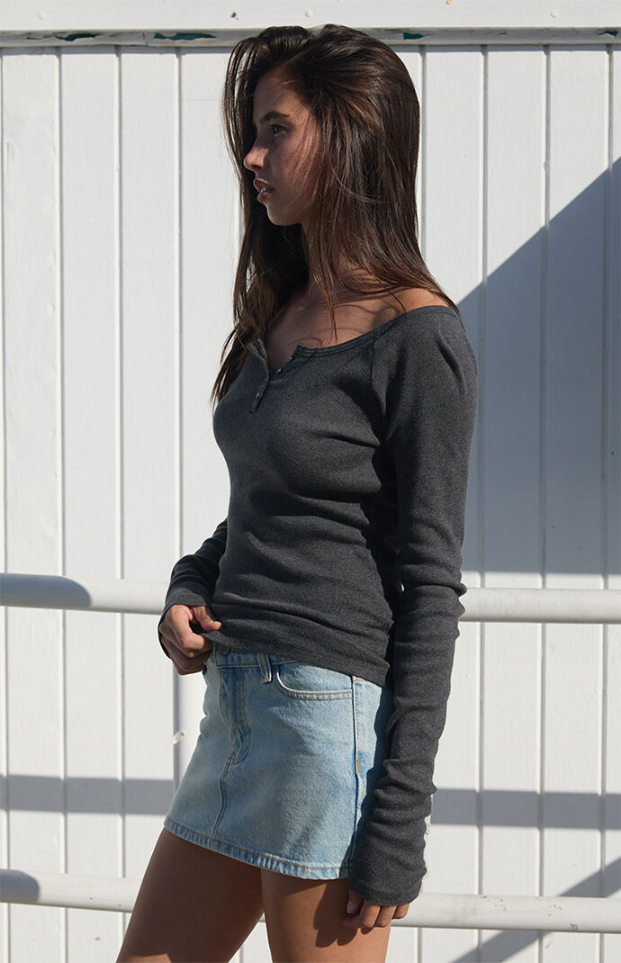 John Galt Dark Gray Zelly Long Sleeve Top