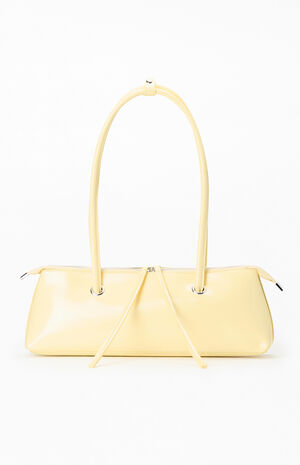 Yellow Faux Leather Slip Shoulder Bag image number 1